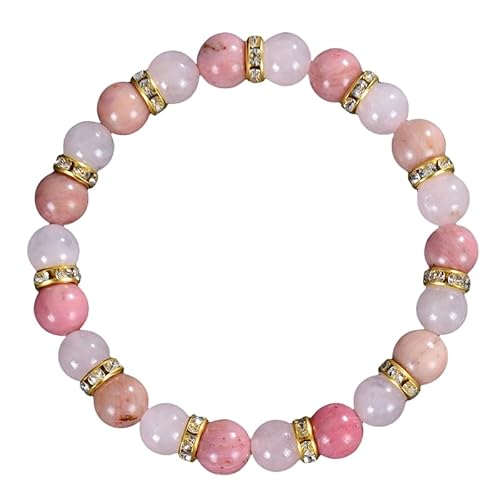 RWGSNB Armband Edelstein, Edelstein Chakra Armband 8 Mm Natursteine Perlen Angst Armreifen Energieausgleich Reiki Yoga Armreifen Glückskristall Schmuck Geschenke für Frauen und Männer Angst Stres von RWGSNB