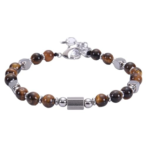 RWGSNB Bergkristall Armband Damen 6 Mm Natursteinarmband für Damen Böhmische Armreifen Verstellbarer Karabinerverschluss Zierliche Perlenarmreifen Aus Edelsteinen Reiki Heilkristallschmuck Geschen von RWGSNB