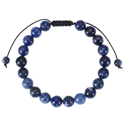 RWGSNB Bergkristall Armband Damen Naturstein Armband für Damen und Herren Zierliche Perlen Edelsteinarmband Verstellbar Handgefertigt Geflochtenes Seil Armreifen Reiki Heilkristall Schmuck Spiritue von RWGSNB