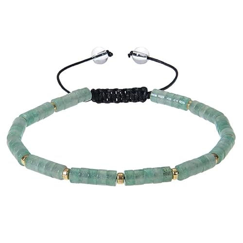 RWGSNB Edelstein Armband Bergkristall 4 Mm Naturstein Armband für Damen und Herren Böhmische Perlen Edelstein Armreifen Verstellbar Handgefertigt Geflochtenes Seil Armreifen Reiki Heilkristall Sch von RWGSNB