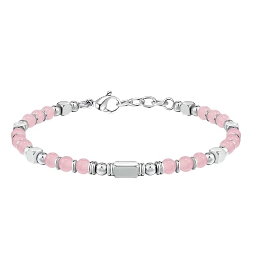 RWGSNB Edelstein Armband Bergkristall 4 Mm Natursteinarmband für Damen Böhmische Armreifen Verstellbarer Karabinerverschluss Trendige Perlenarmreifen Aus Edelsteinen Winzige Reiki Heilkristallschm von RWGSNB