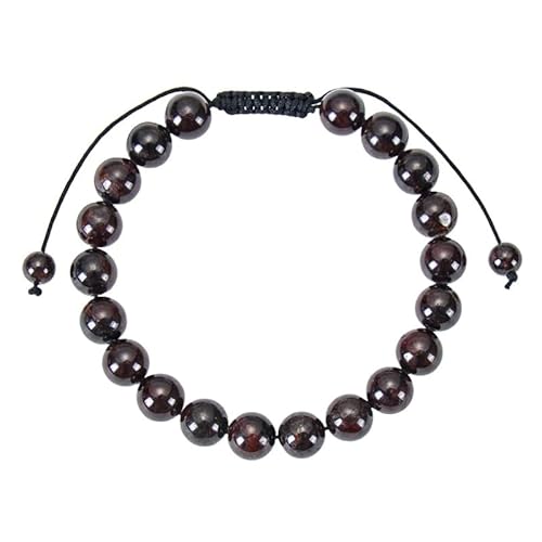 RWGSNB Edelstein Armband Bergkristall Naturstein Armband für Damen und Herren Zierliche Perlen Edelsteinarmband Verstellbar Handgefertigt Geflochtenes Seil Armreifen Reiki Heilkristall Schmuck Spir von RWGSNB