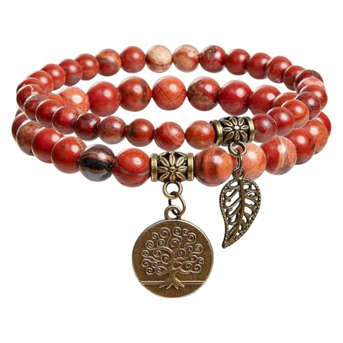 RWGSNB Edelsteinarmband, 2Er Pack Chakra Armbänder Set Mehrschichtige Echte Steine Boho Schmuck Armreifen mit Lebensbaum Anhänger Energie Edelstein Perlen Freundschaftsarmreifen Kristallschmu RWGSNB Edelsteinarmband, 2Er Pack Chakra Armbänder Set Mehrschichtige Echte Steine Boho Schmuck Armreifen mit Lebensbaum Anhänger Energie Edelstein Perlen Freundschaftsarmreifen Kristallschmu von RWGSNB