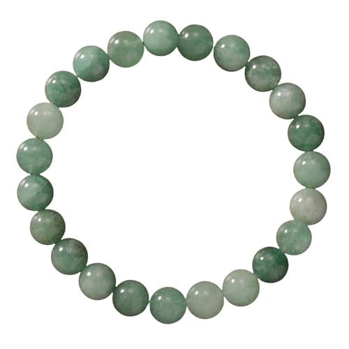 RWGSNB Edelsteinarmband, 8 Mm Natürliche Grüne Aventurin Edelsteinarmbänder Kraftperlen Steinarmbänder Elastische Energiebalance Spirituelle Kristallarmreifen Schmuckgeschenke für Frauen und M von RWGSNB