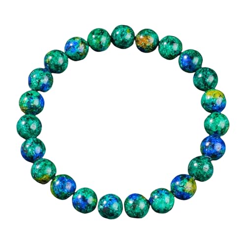 RWGSNB Edelsteinarmband, 8 Mm Natürliche Lapislazuli Steinarmbänder Stärke Perlen Edelsteinarmbänder Elastisch Inspirierende Kristallarmreifen Schmuckgeschenke für Frauen und Männer von RWGSNB