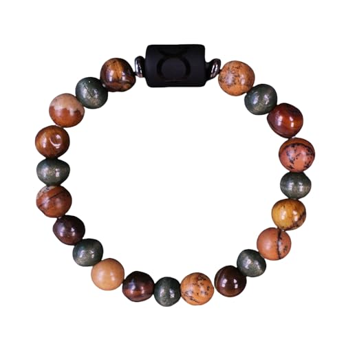 RWGSNB Kristall Armband, Sternzeichen Sternbild Edelstein Armband Personalisiert Natürliche Tigerauge Steine Armbänder Spirit Perlen Schutz Kristall Armreifen Segen Geburtstagsgeschenke Stier von RWGSNB