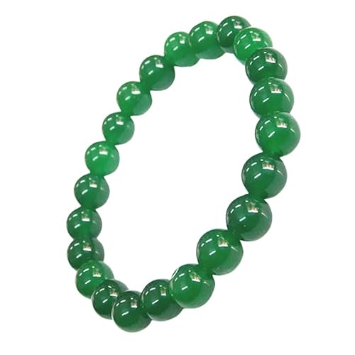 RWGSNB Steine Armband Damen, 8 Mm Natürliche Grüne Aventurin Edelsteinarmbänder Kraftperlen Steinarmbänder Elastische Spirituelle Smaragdkristall Armreifen Schmuckgeschenke für Frauen und Männer von RWGSNB