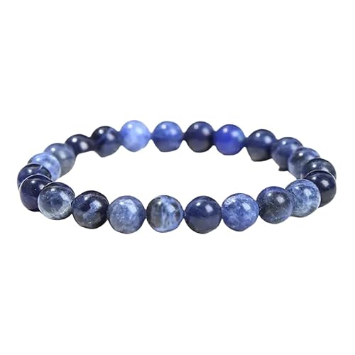RWGSNB Steine Armband Damen, 8 Mm Naturstein Perlenarmband Elastische Freundschaftsarmreifen Personalisierte Glücks Edelstein Armreifen Energiekristall Schmuck Geschenke für Frauen und Männer Bl von RWGSNB