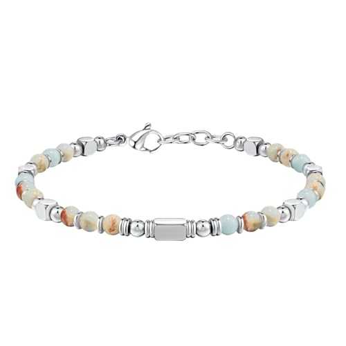 RWGSNB Steine Armband Damen 4 Mm Natursteinarmband für Damen Böhmische Armreifen Verstellbarer Karabinerverschluss Trendige Perlenarmreifen Aus Edelsteinen Winzige Reiki Heilkristallschmuckgeschen von RWGSNB