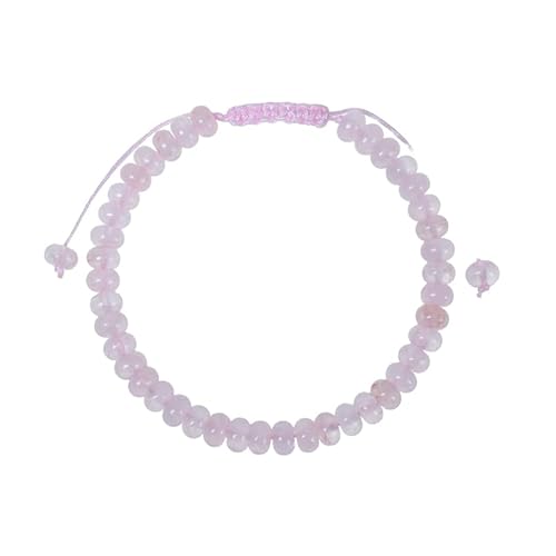 RWGSNB Steine Armband Damen 6 Mm Naturstein Armband für Damen und Herren Zierliche Flache Perlen Edelstein Armreifen Verstellbar Handgefertigt Geflochtenes Seil Armreifen Reiki Heilkristall Schmuck von RWGSNB