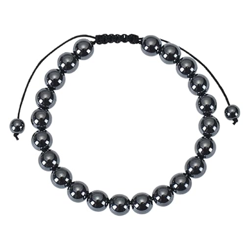 RWGSNB Steine Armband Damen Naturstein Armband für Damen und Herren Zierliche Perlen Edelsteinarmband Verstellbar Handgefertigt Geflochtenes Seil Armreifen Reiki Heilkristall Schmuck Spirituelle Ge von RWGSNB