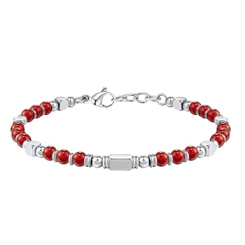 RWGSNB Steine Edelsteine Armband 4 Mm Natursteinarmband für Damen Böhmische Armreifen Verstellbarer Karabinerverschluss Trendige Perlenarmreifen Aus Edelsteinen Winzige Reiki Heilkristallschmuckge von RWGSNB