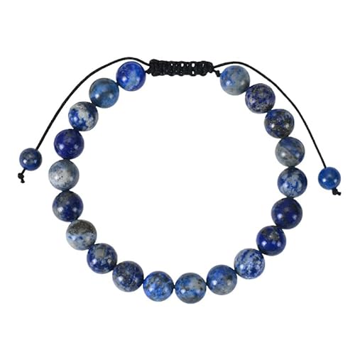 RWGSNB Steine Edelsteine Armband Naturstein Armband für Damen und Herren Zierliche Perlen Edelsteinarmband Verstellbar Handgefertigt Geflochtenes Seil Armreifen Reiki Heilkristall Schmuck Spirituel von RWGSNB