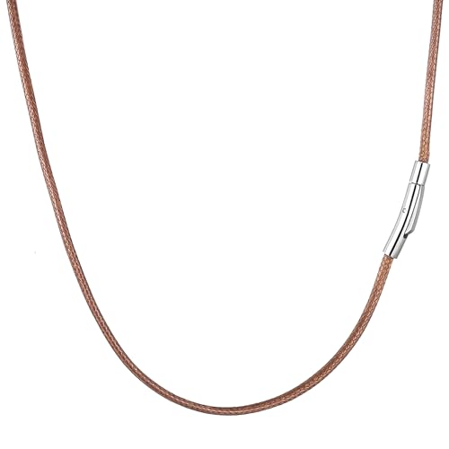 RWQIAN Lederkette Herren Leder Halskette 56cm mit Verschluss Lederband Kette für Damen Braun Kautschuk Kette 2mm Schmuck RWQIAN Lederkette Herren Leder Halskette 56cm mit Verschluss Lederband Kette für Damen Braun Kautschuk Kette 2mm Schmuck von RWQIAN