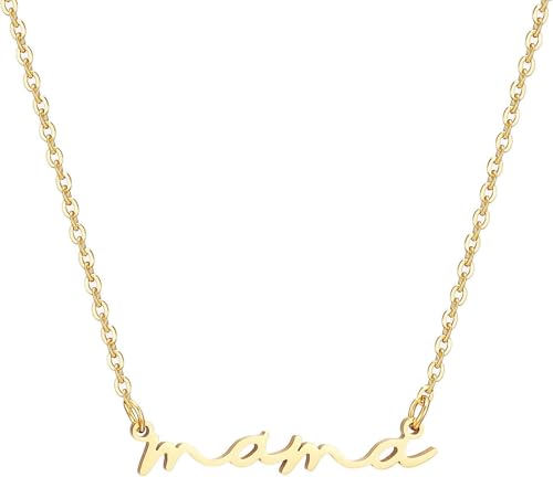 RWQIAN Muttertag Geschenk mama Kette Edelstahl Gold Mutter Geburtstag Geschenk mama Halskette 45+5cm RWQIAN Muttertag Geschenk mama Kette Edelstahl Gold Mutter Geburtstag Geschenk mama Halskette 45+5cm von RWQIAN