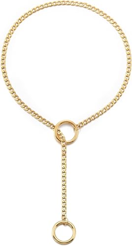 RWQIAN Schlupfkette Damen O-Ring Slip Chain Kette Punk Gothic Kubanische Halskette Gold Schmuck Y-Halskette Verstellbare 34" von RWQIAN