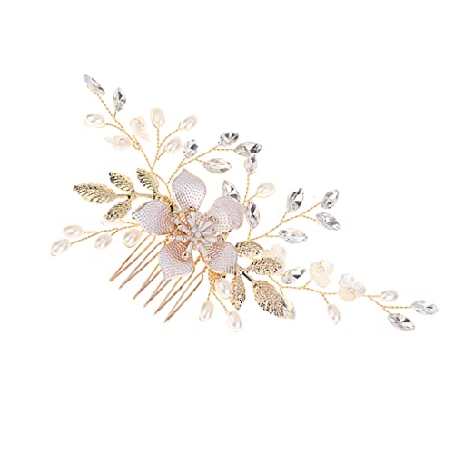 1 Packung Perlenkamm Haarspange Perlen Tiara Haarkamm Hochzeit Tiara Blume Kristall Braut Clip Perle Braut Tiara Strass Kamm von RWRAPS