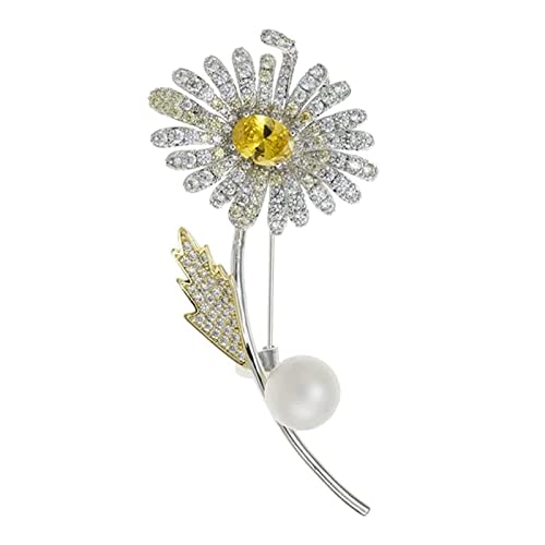 Broschen, Gänseblümchen-Blumen-Form, Kupfer-Brosche, modische Anstecknadel, vielseitige Kragen-Clips, Schmuck, Geschenk für Schalnadel, Kragennadel () von RWRAPS