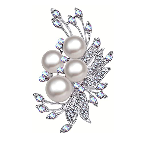 Elegante Perlen-Corsage-Broschen, luxuriöse Kragennadel für Damen, Kragen-Clips, handgefertigte Schalnadel, Schmuck, Brustnadeln, Anstecknadel (1 Stück 6,6 x 3,6 cm) von RWRAPS