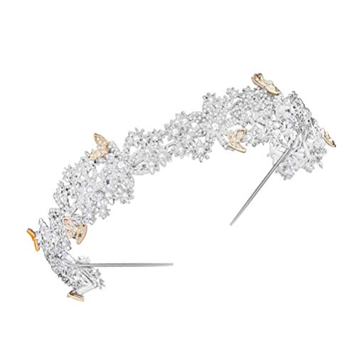 Hochzeit Strass Schmetterling Krone Stirnband: Kristall Blume Tiara Schmetterling Braut Haarband Festzug Kopfschmuck Kopfschmuck Haarreifen (Farbe: Wie gezeigt) (Wie gezeigt) von RWRAPS