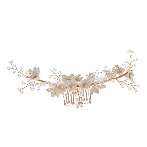 Kristall Braut Haarkamm Braut Tiara Hochzeit Braut Blume Haarspange Blume Kristall Stirnband Hochzeit Haarkamm Keramik Braut Perle weiß von RWRAPS