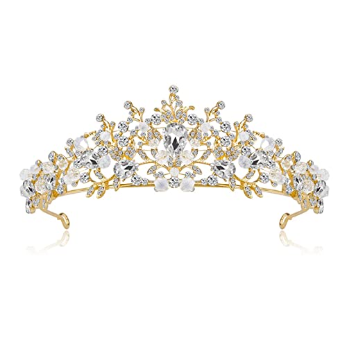 KronenHochzeitskrone Brautkopfschmuck Silber Strass Kristall Diadem Prinzessin Kronprinzessin Kopfschmuck Hochzeit Prinzessin (Farbe: DA003-B, Größe: Krone) (Da003 a) von RWRAPS