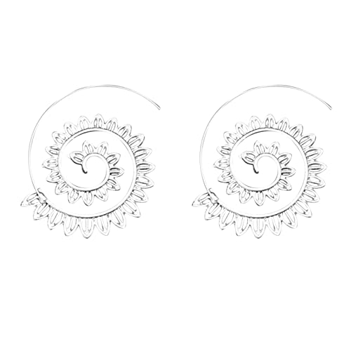 Ohrstecker Ohrringe Flache Rückseite Ohrstecker Kreis Spirale Diamant Ohrringe für Frauen Retro Creolen mit grünen Strasssteinen von RWRAPS