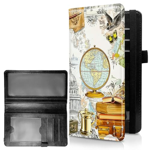 RWUTYTIUL Check Registrieren Abdeckungen für Persönliche Checkbook Frauen & Männer, Große Kapazität Leder Check Book Cover mit Stifthalter Checks Organizer Damen Kartenbrieftasche RFID Blockieren von RWUTYTIUL