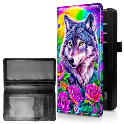 RWUTYTIUL Check Registrieren Abdeckungen für Persönliche Checkbook Frauen & Männer, Große Kapazität Leder Check Book Cover mit Stifthalter Checks Organizer Damen Kartenbrieftasche RFID Blockieren von RWUTYTIUL