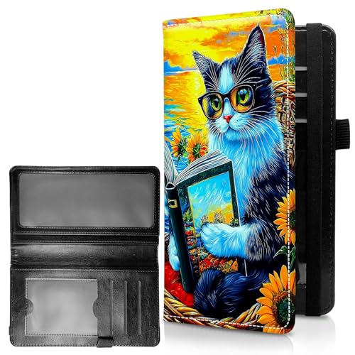 RWUTYTIUL Check Registrieren Abdeckungen für Persönliche Checkbook Frauen & Männer, Große Kapazität Leder Check Book Cover mit Stifthalter Checks Organizer Damen Kartenbrieftasche RFID Blockieren von RWUTYTIUL