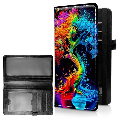 RWUTYTIUL Check Registrieren Abdeckungen für Persönliche Checkbook Frauen & Männer, Große Kapazität Leder Check Book Cover mit Stifthalter Checks Organizer Damen Kartenbrieftasche RFID Blockieren von RWUTYTIUL