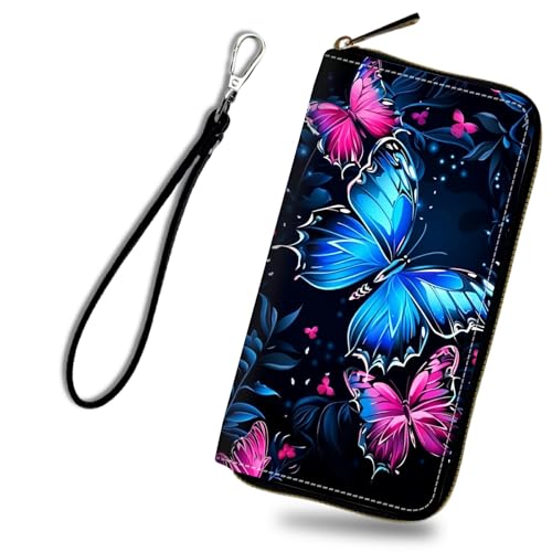 RWUTYTIUL Damen Geldbörse Reißverschluss Geldbörse Geldhalter Geldhalter mit Handschlaufe PU Leder RFID Blockierung Handy Ausweis, 610 von RWUTYTIUL