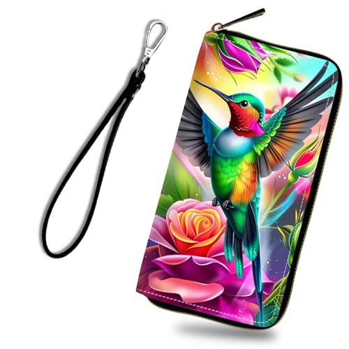 RWUTYTIUL Damen Geldbörse Reißverschluss Geldbörse Geldhalter Geldhalter mit Handschlaufe PU Leder RFID Blockierung Handy Ausweis, 625 von RWUTYTIUL