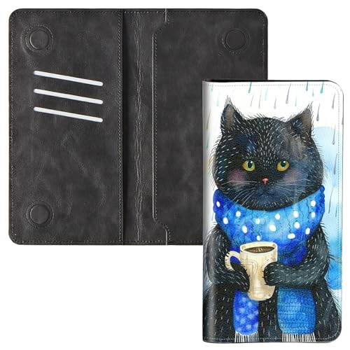 RWUTYTIUL Handy-Geldbörse und Geld-Organizer mit Magnetverschluss, 19,7 x 11 cm, RFID-blockierend, PU-Leder, Smartphone-Geldbörse für Damen, Herren, Führerschein, Münzen, Bargeld, Reisen, Katze von RWUTYTIUL