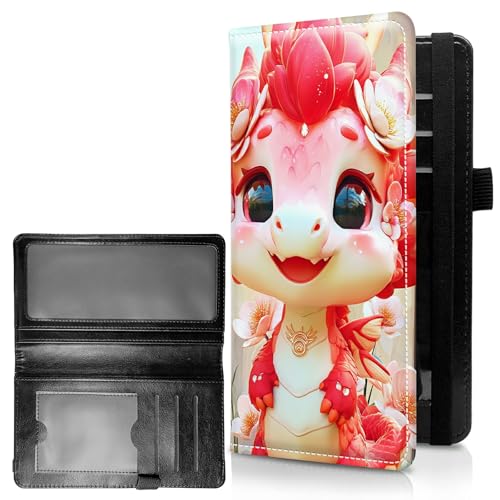 RWUTYTIUL Karierte Hüllen für persönliches Scheckbuch für Damen und Herren, Große Kapazität Leder Kariert Buchumschlag Halter Hülle mit Stifthalter Schecks Organizer Damen Karte Brieftasche Schwein von RWUTYTIUL