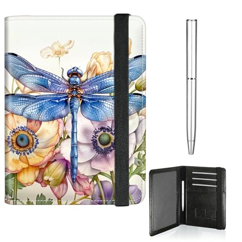 RWUTYTIUL Reisepass- und Impfkartenhalter, niedlicher Reisepasshalter, elastisches Band, Brieftasche, RFID-blockierend, PU-Leder, Kartenetui, Reisezubehör mit Stift, für Damen und Herren, 578 von RWUTYTIUL