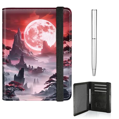 RWUTYTIUL Reisepass- und Impfkartenhalter, niedlicher Reisepasshalter, elastisches Band, Brieftasche, RFID-blockierend, PU-Leder, Kartenetui, Reisezubehör mit Stift, für Damen und Herren, 607 von RWUTYTIUL