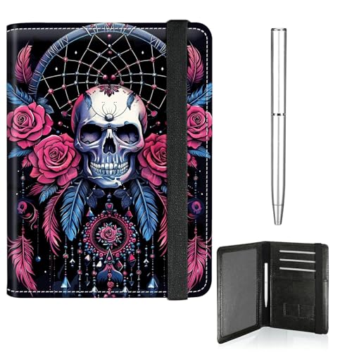 RWUTYTIUL Reisepass- und Impfkartenhalter, niedlicher Reisepasshalter, elastisches Band, Brieftasche, RFID-blockierend, PU-Leder, Kartenetui, Reisezubehör mit Stift, für Damen und Herren, 622 von RWUTYTIUL