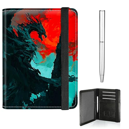 RWUTYTIUL Reisepasshülle mit Schmetterlingsmotiv für Reisen, Damen, Herren, Leder, Reisepass- und Impfkartenhalter, Kombi, Gummiband, Brieftasche, RFID-blockierend, Reisepässe, Buchhalter mit Stift von RWUTYTIUL