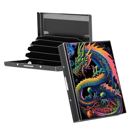 RWUTYTIUL Visitenkartenetui aus Metall für Damen und Herren, Aluminium, RFID-Kartenhalter, rechteckig, Kreditkartenetui für Kreditkarten, Ausweise, Reisebrieftasche, Zubehör, Kolibri-Blume, drache RWUTYTIUL Visitenkartenetui aus Metall für Damen und Herren, Aluminium, RFID-Kartenhalter, rechteckig, Kreditkartenetui für Kreditkarten, Ausweise, Reisebrieftasche, Zubehör, Kolibri-Blume, drache von RWUTYTIUL