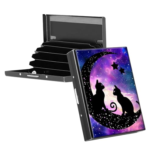 RWUTYTIUL Visitenkartenetui aus Metall für Damen und Herren, Aluminium, RFID-Kartenhalter, rechteckig, Kreditkartenetui für Kreditkarten, Ausweise, Reisebrieftasche, Zubehör, amerikanische Flagge von RWUTYTIUL