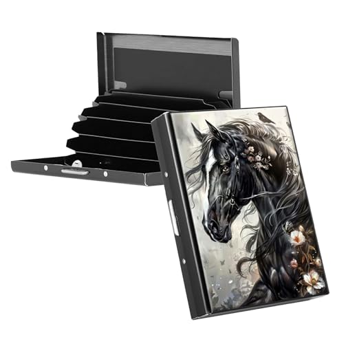 RWUTYTIUL Visitenkartenetui aus Metall für Damen und Herren, Aluminium, RFID-Kartenhalter, rechteckig, Kreditkartenetui für Kreditkarten, Ausweise, Reisezubehör, Kolibri, Blumenpferd RWUTYTIUL Visitenkartenetui aus Metall für Damen und Herren, Aluminium, RFID-Kartenhalter, rechteckig, Kreditkartenetui für Kreditkarten, Ausweise, Reisezubehör, Kolibri, Blumenpferd von RWUTYTIUL