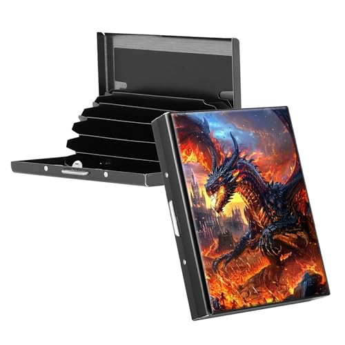 RWUTYTIUL Visitenkartenetui aus Metall für Damen und Herren, Aluminium, RFID-Kartenhalter, rechteckig, Kreditkartenetui für Kreditkarten, Ausweise, Reisezubehör, Kolibri, Dragon Flaming RWUTYTIUL Visitenkartenetui aus Metall für Damen und Herren, Aluminium, RFID-Kartenhalter, rechteckig, Kreditkartenetui für Kreditkarten, Ausweise, Reisezubehör, Kolibri, Dragon Flaming von RWUTYTIUL