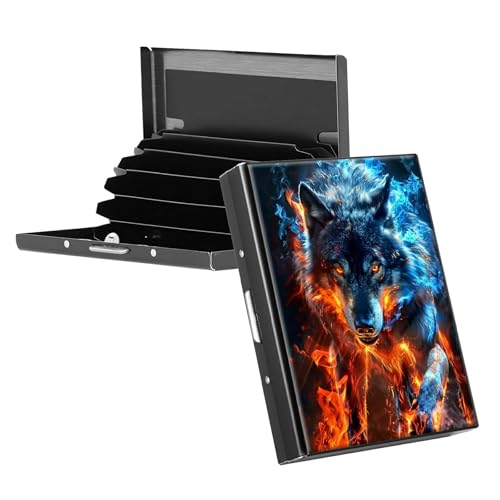 RWUTYTIUL Visitenkartenetui aus Metall für Damen und Herren, Aluminium, RFID-Kartenhalter, rechteckig, Kreditkartenetui für Kreditkarten, Ausweise, Reisezubehör, Kolibri, Flaming Wolf RWUTYTIUL Visitenkartenetui aus Metall für Damen und Herren, Aluminium, RFID-Kartenhalter, rechteckig, Kreditkartenetui für Kreditkarten, Ausweise, Reisezubehör, Kolibri, Flaming Wolf von RWUTYTIUL
