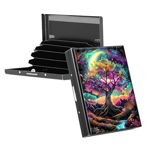 RWUTYTIUL Visitenkartenhalter aus Metall für Damen und Herren, Aluminium, RFID-Kartenhalter, rechteckig, Kreditkartenetui für Kreditkarten, Ausweise, Reisebrieftasche, Zubehör, amerikanische Flagge von RWUTYTIUL