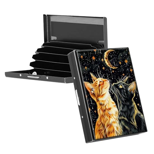 RWUTYTIUL Visitenkartenhalter aus Metall für Damen und Herren, Aluminium, RFID-Kartenhalter, rechteckig, Kreditkartenetui für Kreditkarten, Ausweise, Reisebrieftasche, Zubehör, amerikanische Flagge von RWUTYTIUL