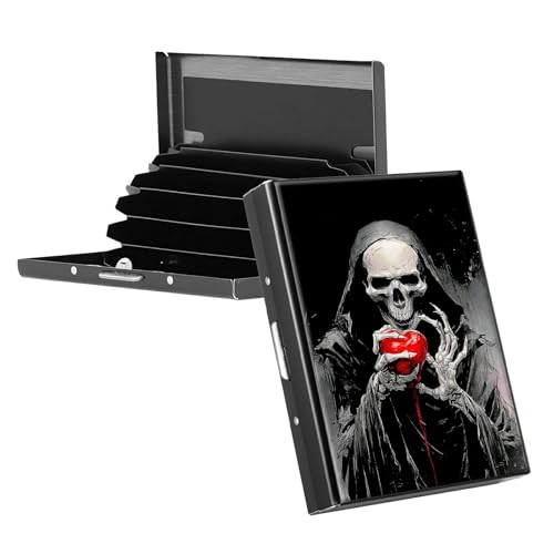 RWUTYTIUL Visitenkartenhalter für Geldbörse, schlankes Aluminium, RFID-Tasche, Metall, rechteckig, Tarjetero-Etui für Kreditkarten, Ausweise, Reisezubehör, Damen und Herren, Flamingo-Himmel, KBE-891 von RWUTYTIUL