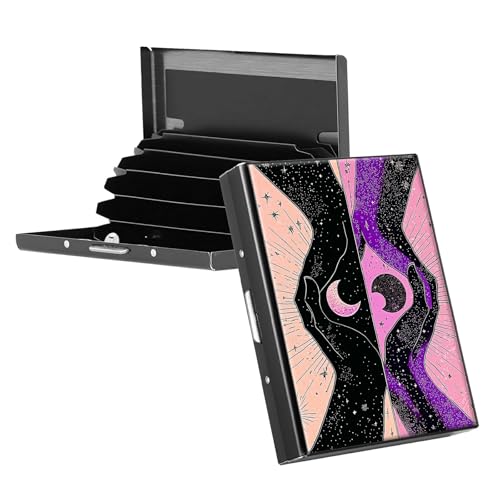 RWUTYTIUL Visitenkartenhalter für Geldbörse, schlankes Aluminium, RFID-Tasche, Metall, rechteckig, Tarjetero-Etui für Kreditkarten, Ausweise, Reisezubehör, Damen und Herren, Violett, KBE-860 von RWUTYTIUL