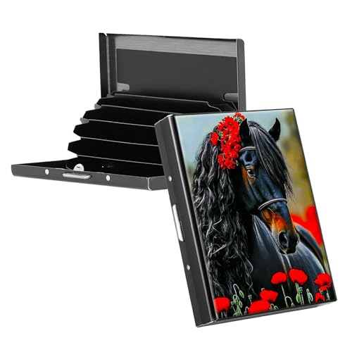 RWUTYTIUL Visitenkartenhalter für Geldbörse, schlankes Aluminium, RFID-Tasche, Metall, rechteckig, Tarjetero-Etui für Kreditkarten, Ausweise, Reisezubehör, Damen und Herren, Violett, KBE-862 von RWUTYTIUL