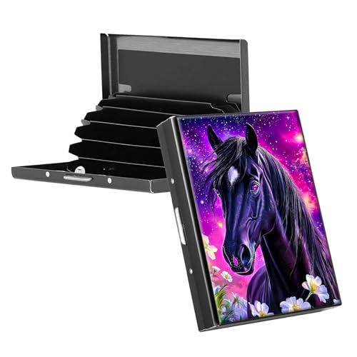 RWUTYTIUL Visitenkartenhalter für Geldbörse, schlankes Aluminium, RFID-Tasche, Metall, rechteckig, Tarjetero-Etui für Kreditkarten, Ausweise, Reisezubehör, Damen und Herren, Violett, KBE-863 von RWUTYTIUL